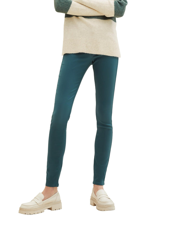 TOM TAILOR Denim Damen NELA Extra Skinny Jeans in Leder-Optik 1038298 25W / 32L 34050-coated Huntsma