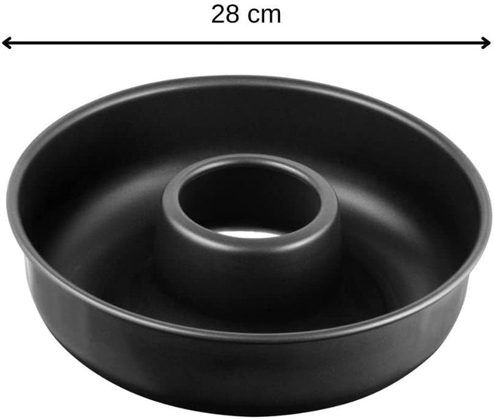 Zenker Frankfurter Kranz Ø 28 cm BLACK METALLIC, runde Kuchenform mit Antihaftbeschichtung, Backform