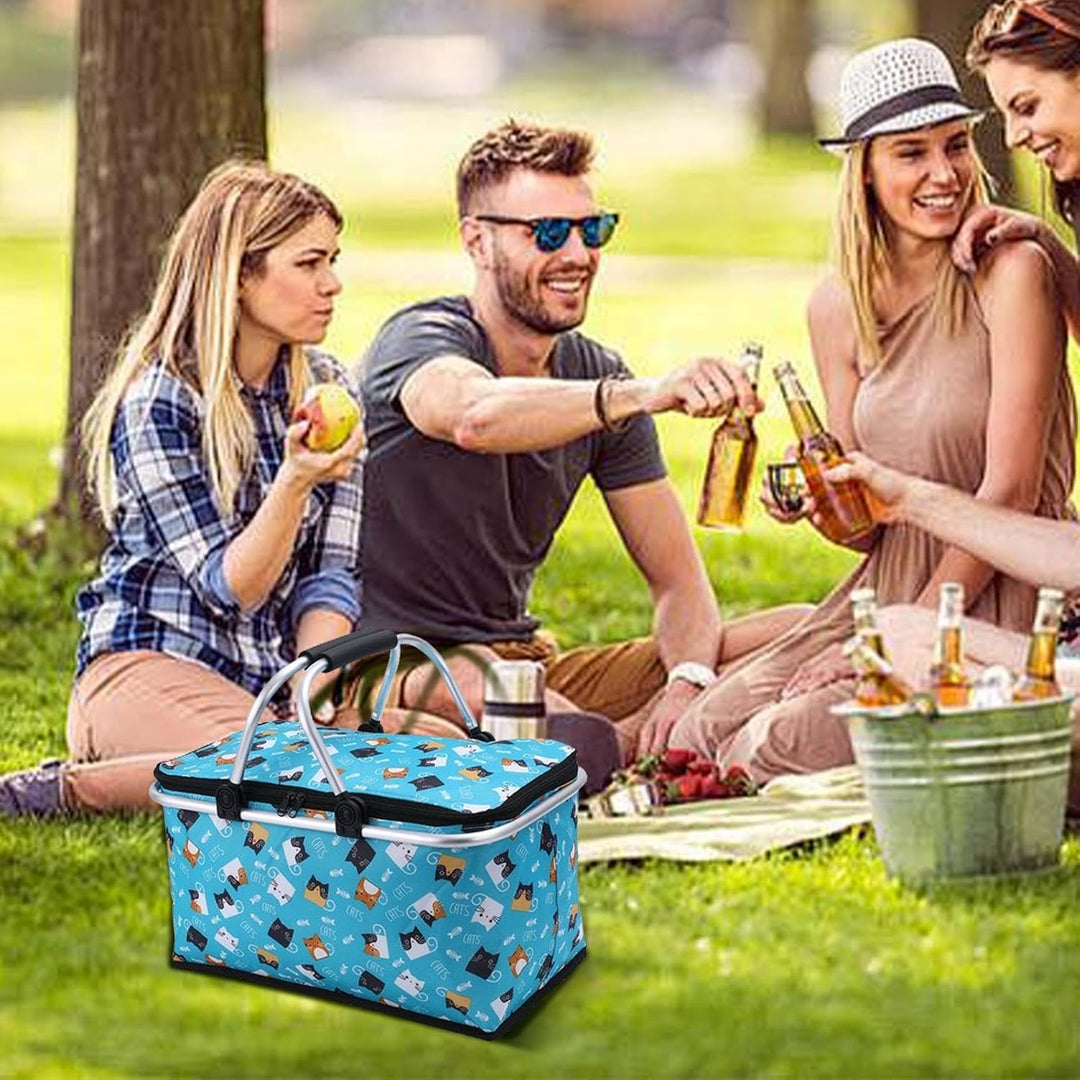 Grosser Picknickkorb, Korb für Picknick | 30L tragbarer Outdoor-Picknickkorb | Oxford-Stoff-Picknick