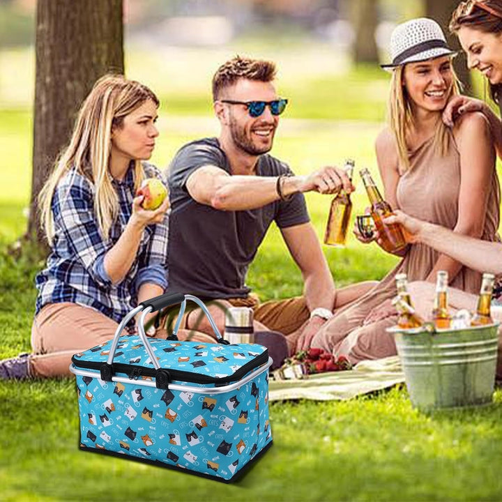 Grosser Picknickkorb, Korb für Picknick | 30L tragbarer Outdoor-Picknickkorb | Oxford-Stoff-Picknick