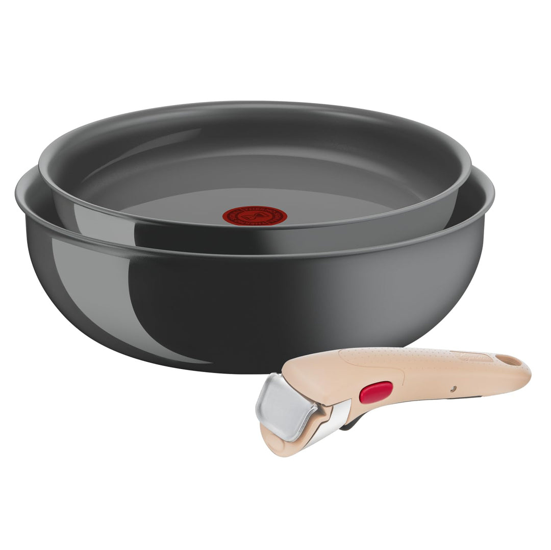 Lagostina Ingenio Vivissima, Set Pfanne 24 cm und Wok 26 cm aus Keramik, antihaftbeschichtet, mit ab