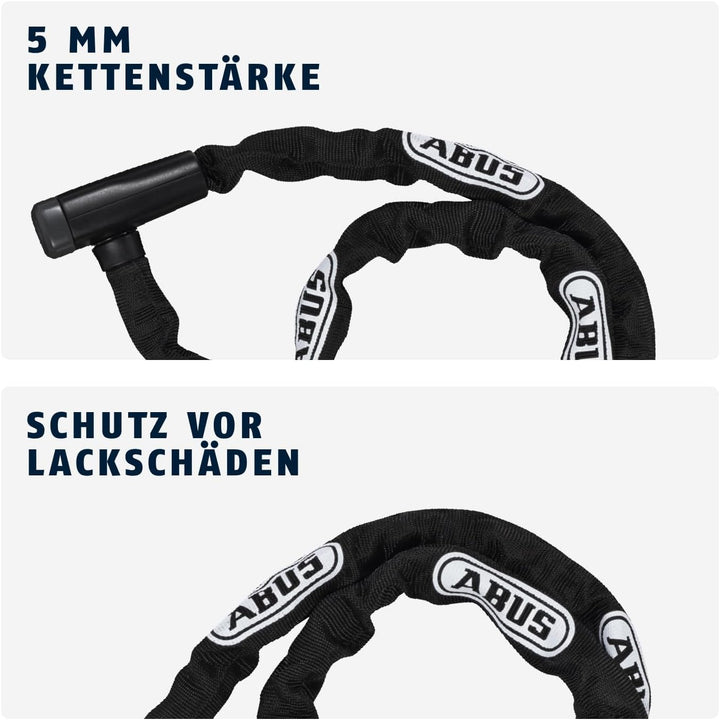 ABUS Kettenschloss Steel-O-Chain 5805K – Fahrradschloss aus Stahl – ABUS-Sicherheitslevel 5 Schwarz