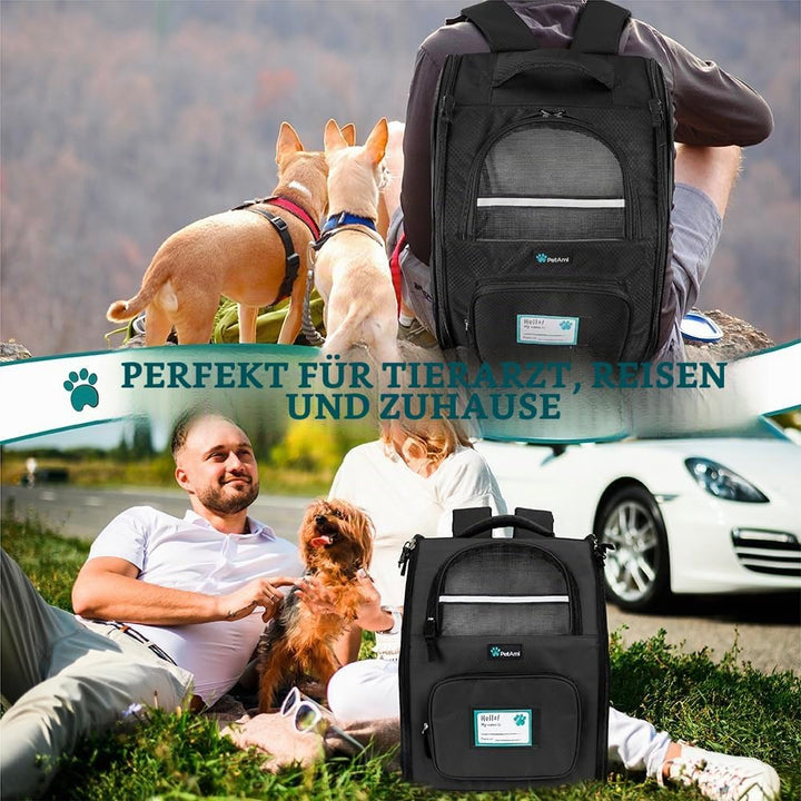 PetAmi Hunderucksack für kleine und grosse Katze, Haustier, Welpen, belüfteter Haustier-Wanderrucksa