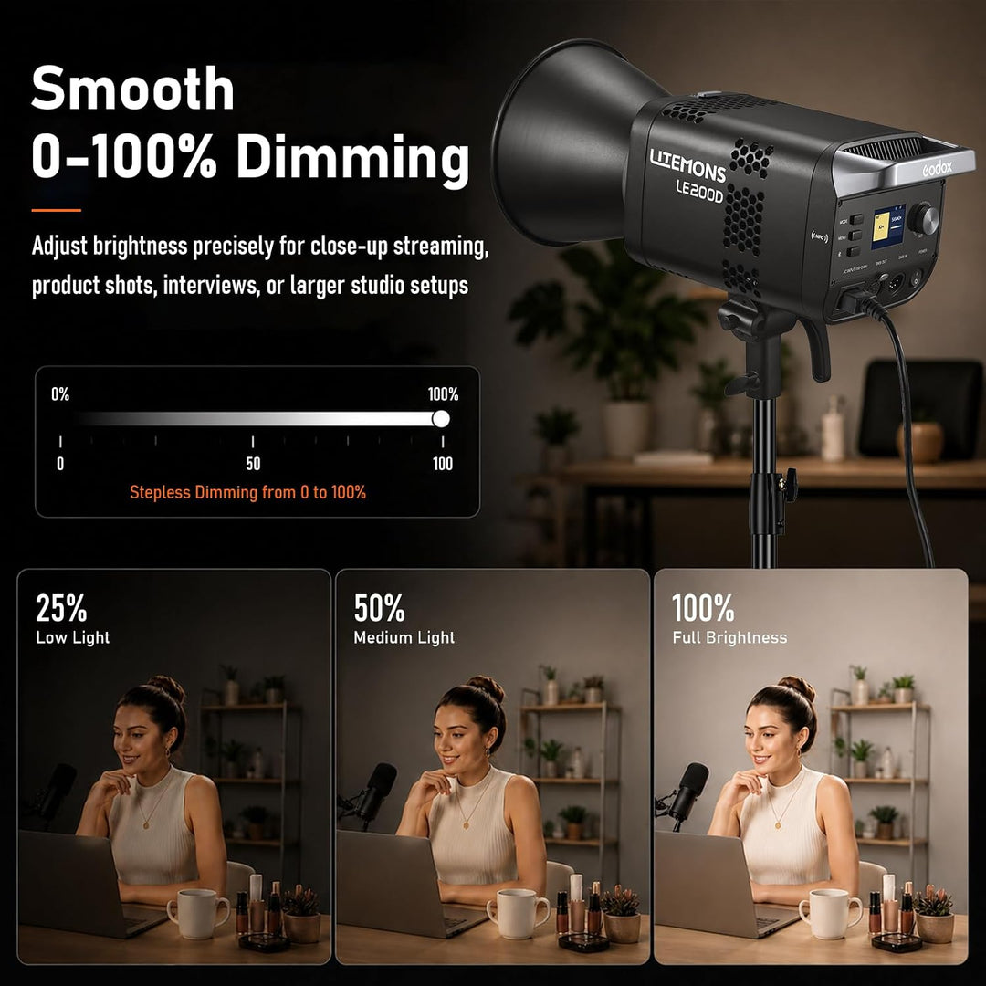 Godox 2-Pack LE200D Videolight Kit Black Edition black 2-Pack LE200D, black 2-Pack LE200D
