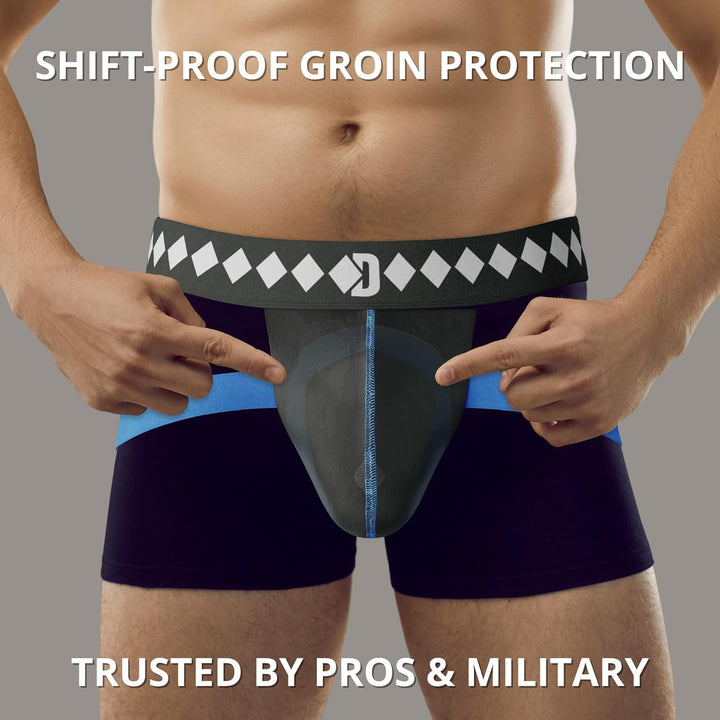 Diamond MMA Vierriemen Jock Strap Supporter mit integrierter athletischer Cup-Tasche für Sport Schwa