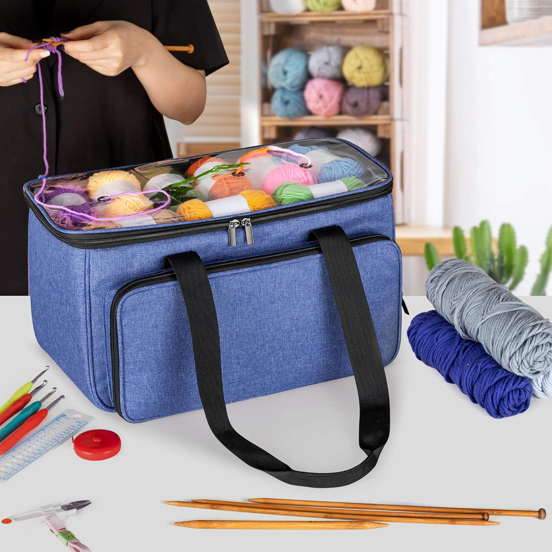 Yarwo Tasche für Garnaufbewahrung, Stricktasche zur Aufbewahrung von Wolle, Handarbeitstasche mit Gr