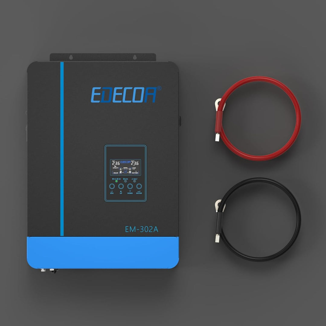 EDECOA 3000w Hybrid Wechselrichter 24v auf 220v 230v 3.2KVA/3000W Solar Ladegerät MPPT 80A Reiner Si