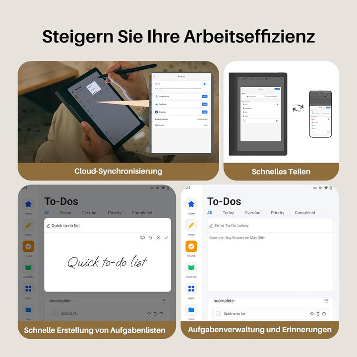 Huion Note E 8,4" Android Notizbuch, batterieloser Stift 8192 Druckstufen, papierähnliches Display,