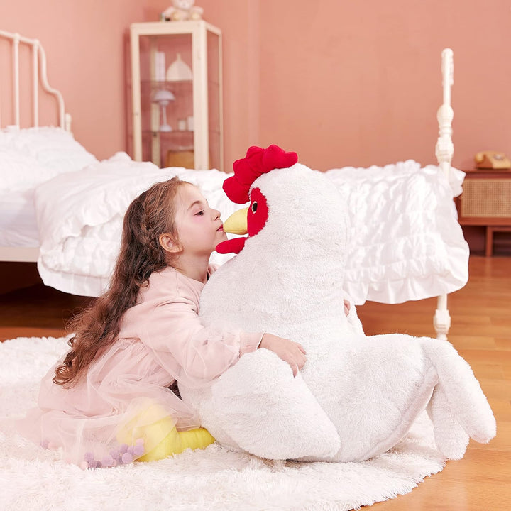 IKASA Gross Huhn Kuscheltier Riesen Henne Stofftier,60cm Gross Plüschtier Riesige Plüsch Spielzeug,J