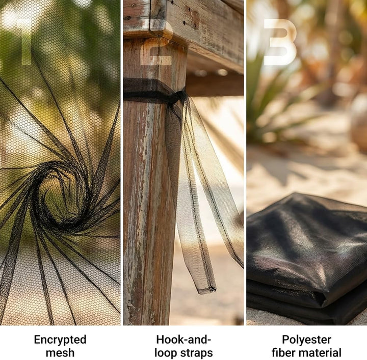 XXL Moskitonetz Outdoor Reise, 300x300x250cm Grosses Mückennetz und Fliegennetz für Bett, Garten und