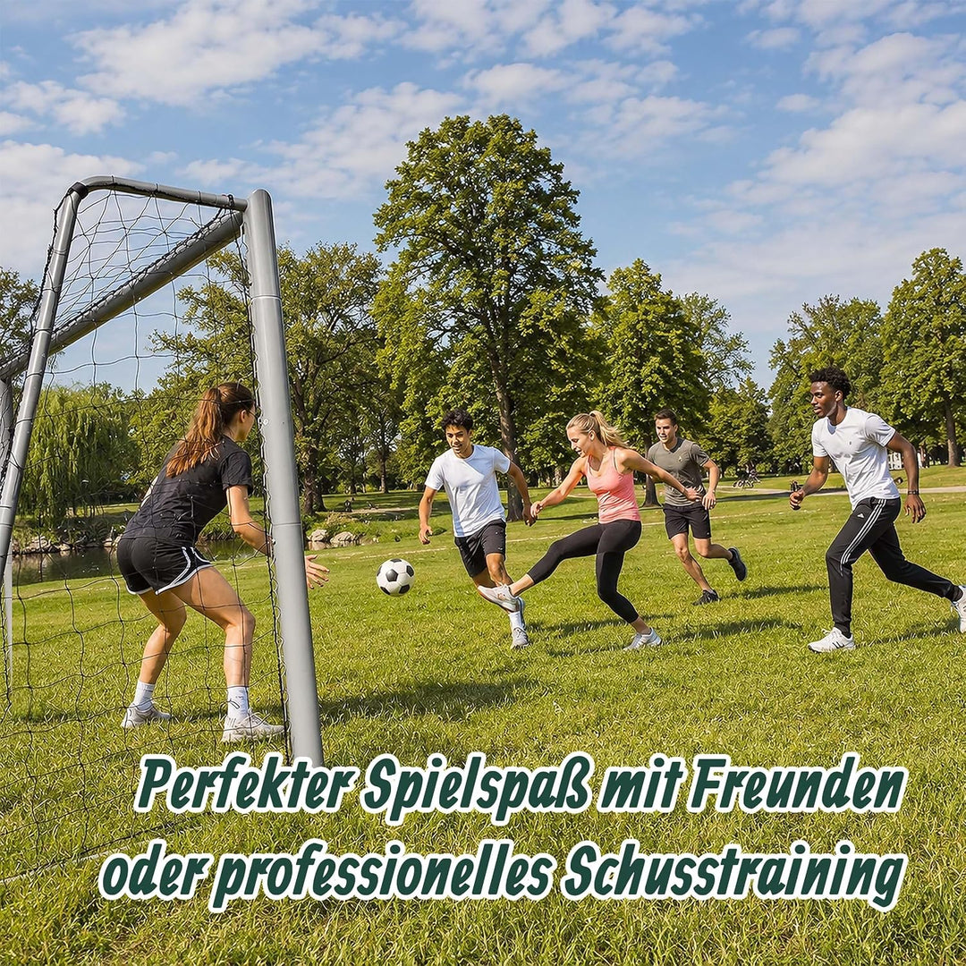 Relaxdays Fussballtor, ohne oder mit Torwand, PE-Netz &amp; Stahl, mit Erdhaken, Garten, grosses Spielto