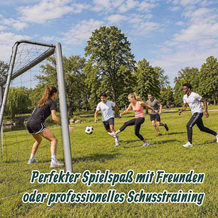 Relaxdays Fussballtor, ohne oder mit Torwand, PE-Netz &amp; Stahl, mit Erdhaken, Garten, grosses Spielto