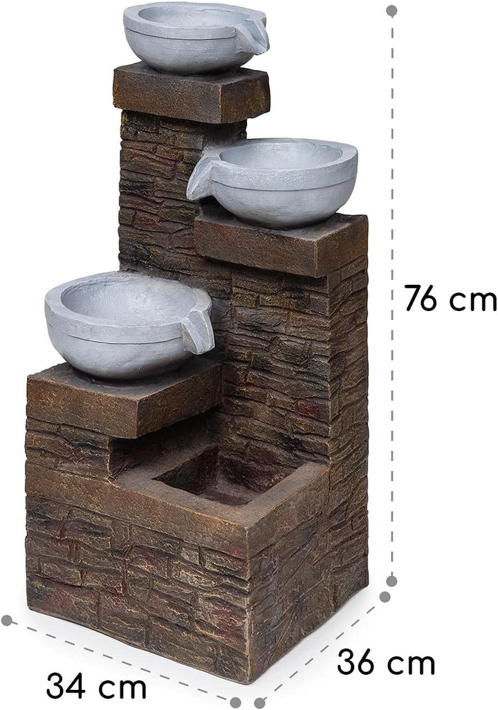 blumfeldt Fez Solarbrunnen Gartenbrunnen Zierbrunnen Dekobrunnen, Solarbetrieb, LED-Beleuchtung, 34