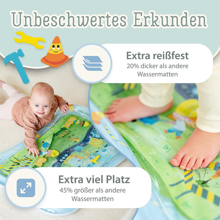 TummyTime Wassermatte XXL by Freudeskind, Baby Wasserspielmatte, 100% Phtalate- & BPA-frei ab 0, 3,