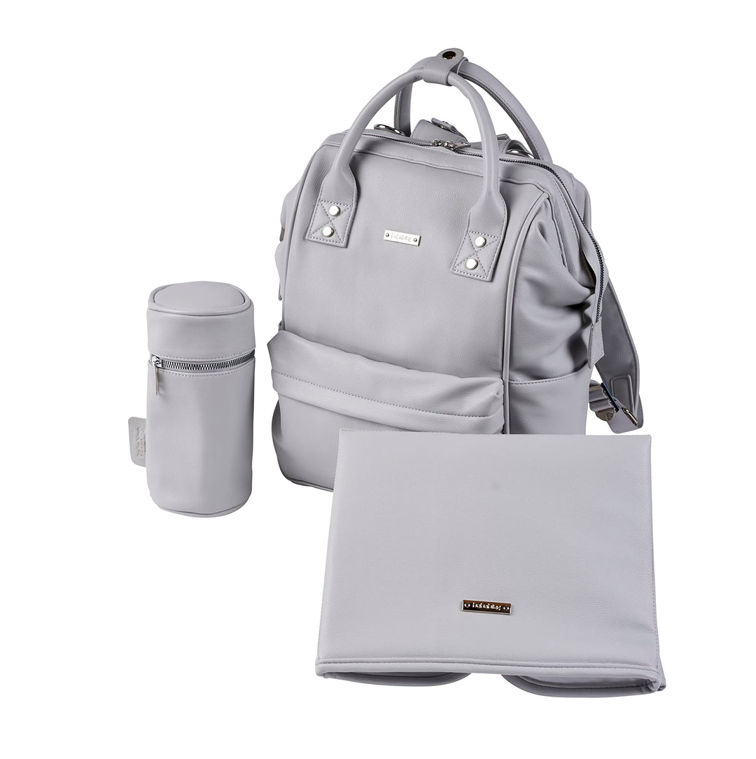BabaBing Mani Rucksack, vegan, Taubengrau, Kunstleder Taubengraues Kunstleder, Taubengraues Kunstled