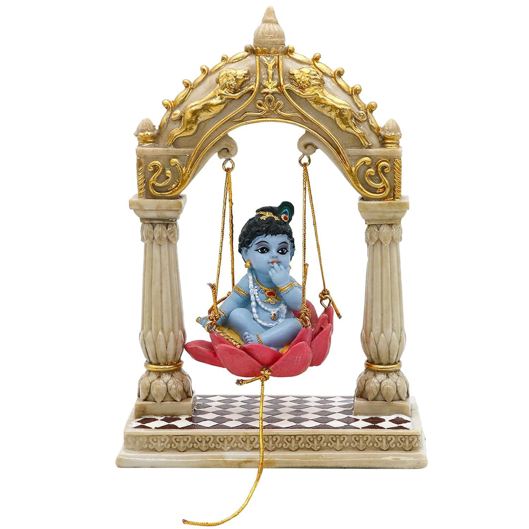 SrI Krishna CULTURE Baby-Krishna-Schaukel von Pillars-Höhe, 15,2 cm, mehrfarbig, Kunstharz