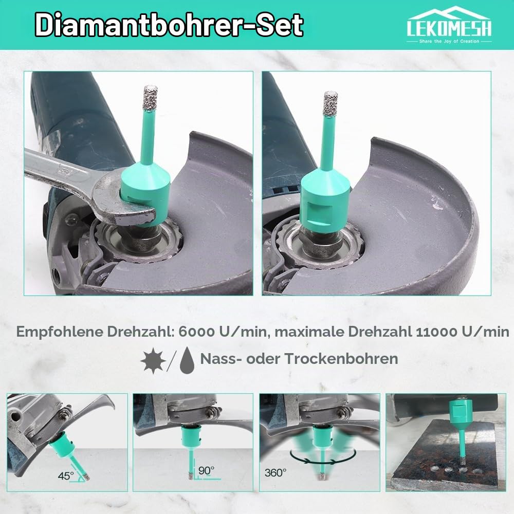 M14 Fliesenbohrer Diamant Bohrkrone - 20/35/50/68mm Diamantbohrer Bohrkrone Lochsäge Für Porzellan K