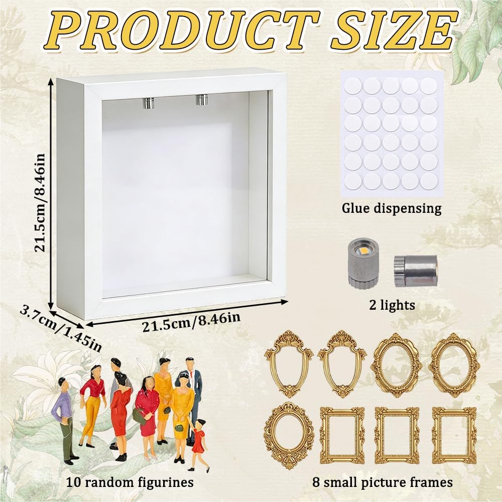 DIY Mini Museum Silhouette Box, mini bilderrahmen Vintage mit LED Licht, Museum of us Set mit 8 Mini