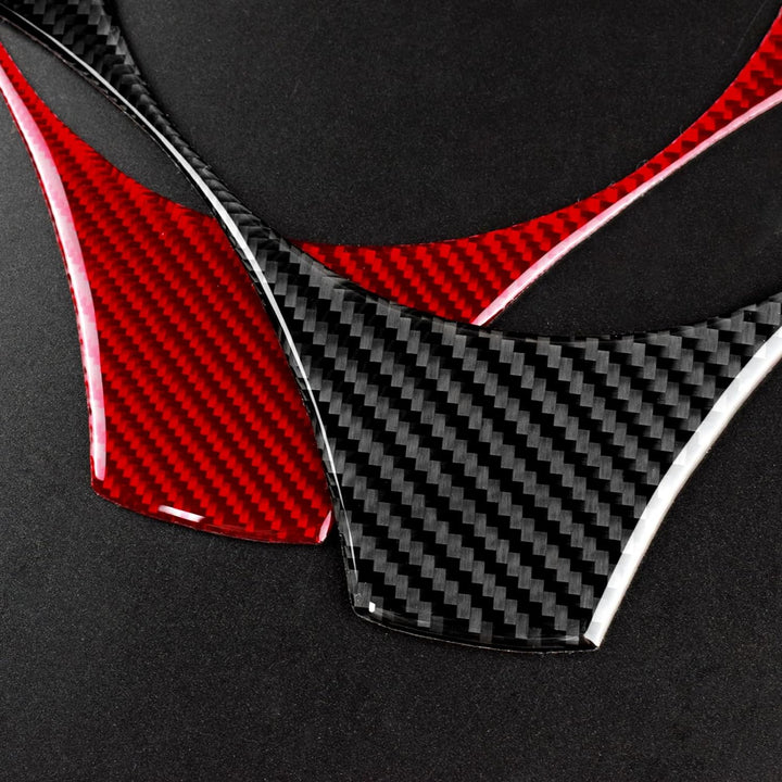 KUNGKIC Kohlefaser Auto-Lenkradtasten-Abdeckung Aufkleber Innenraum Dekorativ Compatible with BMW 1