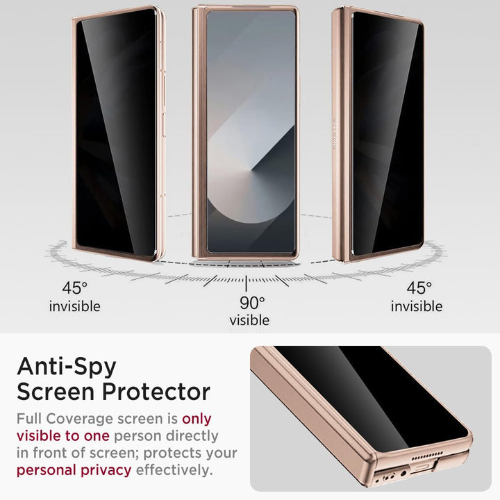 Miimall Kompatibel mit Samsung Galaxy Z Fold 6 Hülle mit Displayschutz Anti-Peeping+Magnetischer Sch