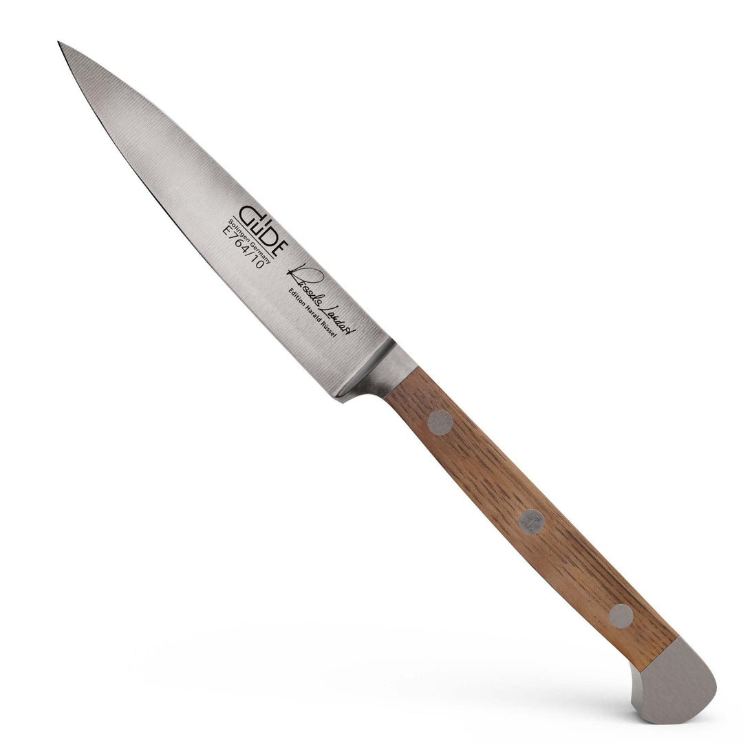 GÜDE Solingen - Spickmesser geschmiedet, 10 cm, Fasseichenholz, ALPHA FASSEICHE, Office Messer, Dopp