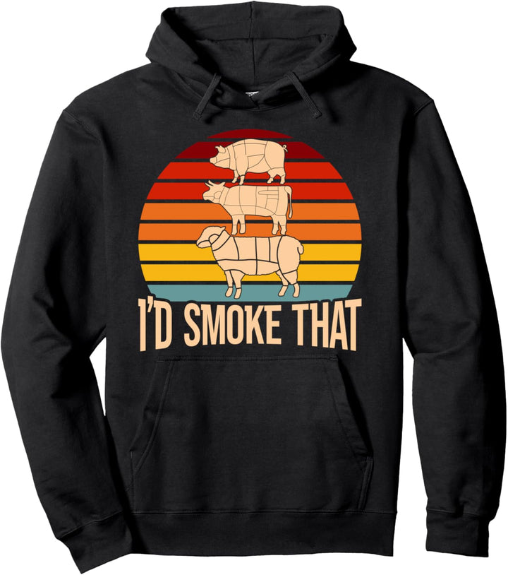 Retro Barbecue Grillmeister BBQ Grillparty Lustiges Grillen Pullover Hoodie