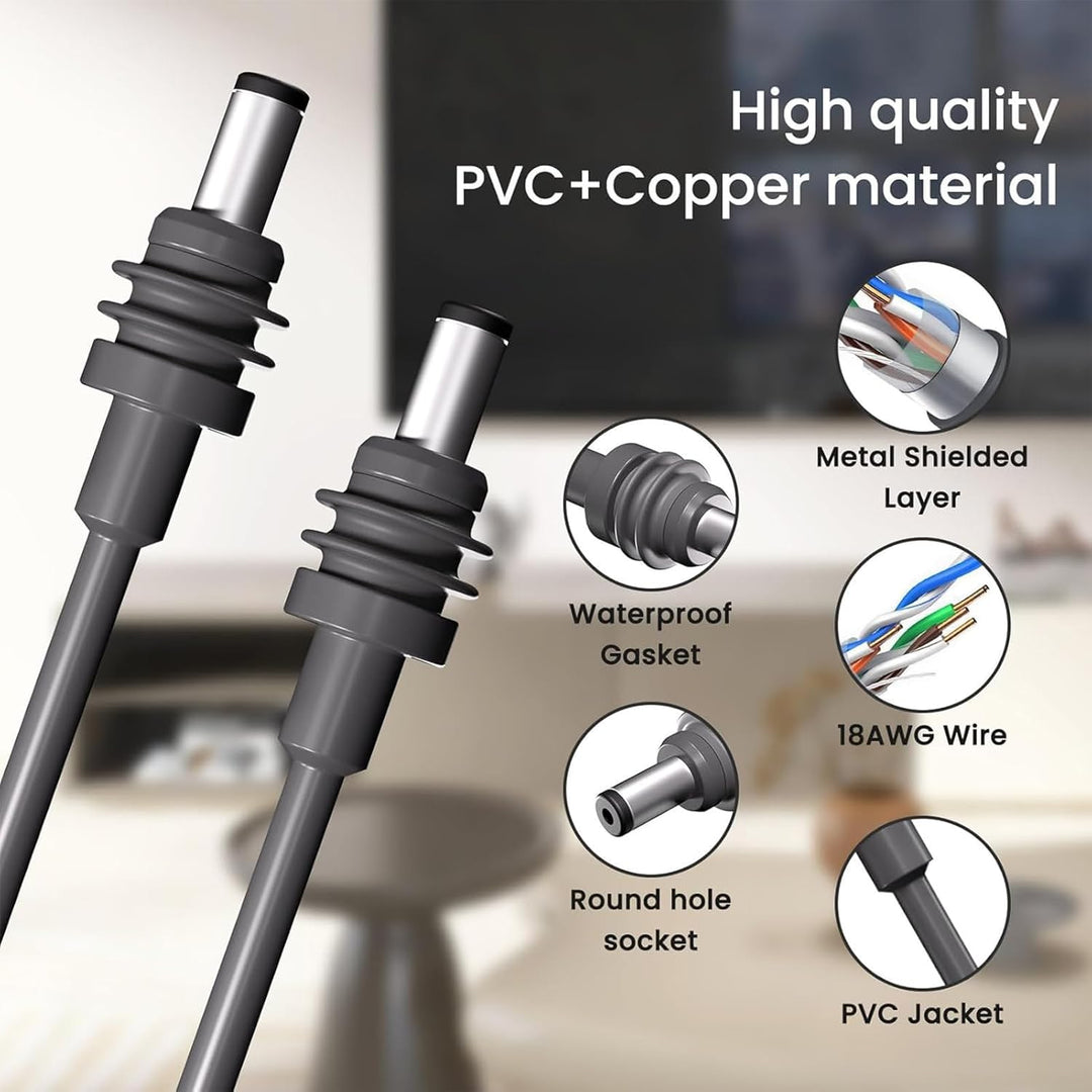 Elprico Starlink Mini Kabel, 18 AWG Draht, Starlink Mini Gleichstromkabel, IP68, wasserdichtes Gummi
