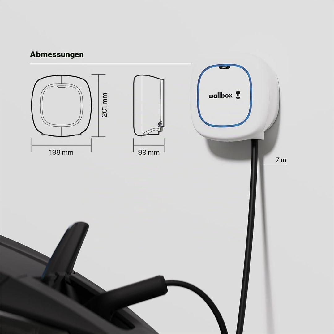 Wallbox Pulsar Max, Ladegerät für Elektrofahrzeuge (22 kW, Type 2, Wi-Fi, Bluetooth, OCPP, Innen/Aus