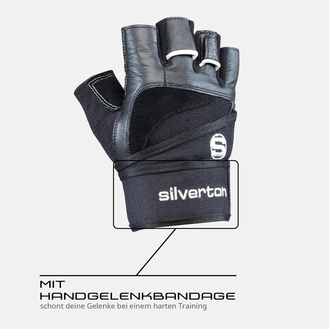 silverton Power Fitness Handschuhe mit Handgelenkumwicklung | Verstellbarer Druck für optimale Stabi