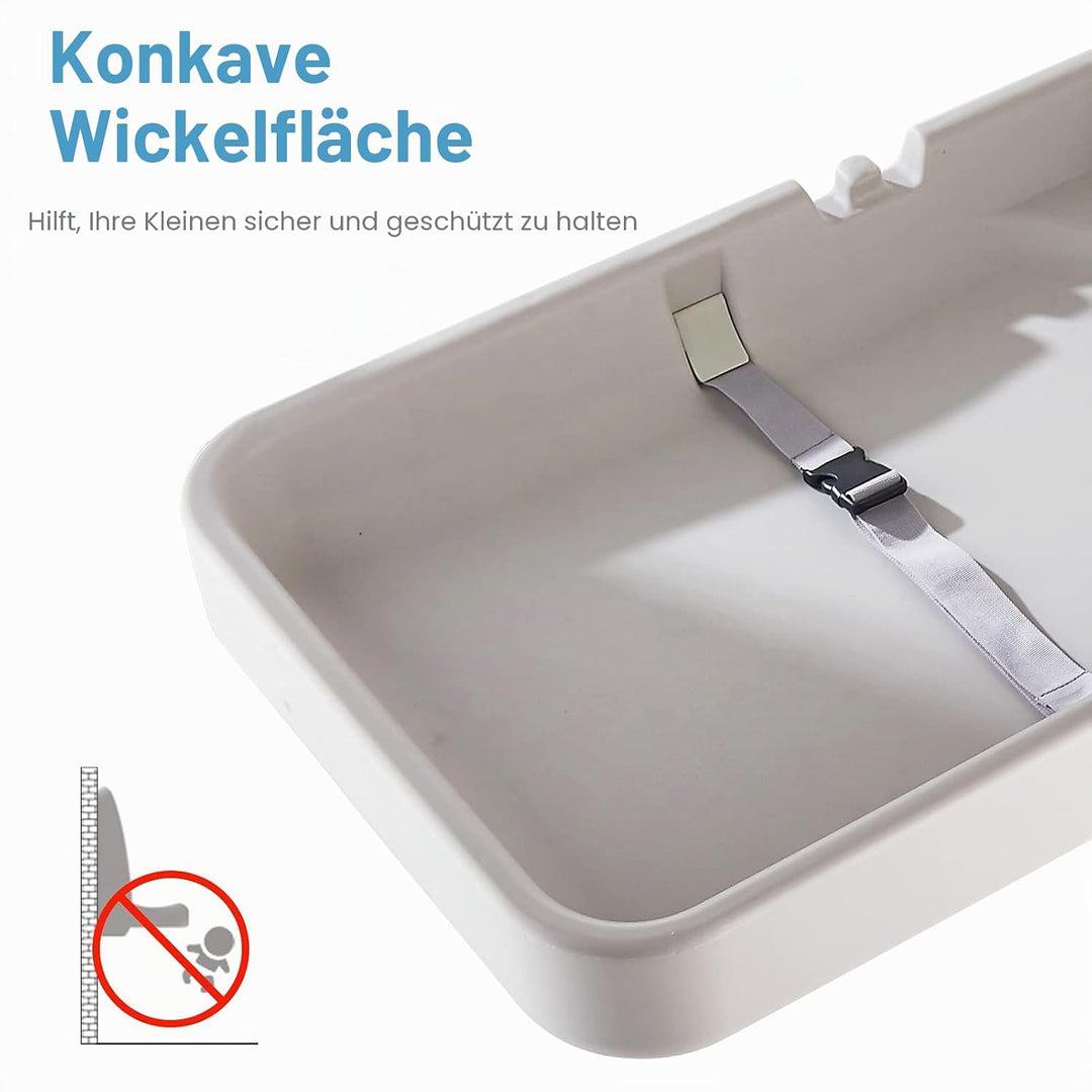Wandmontierte Wickeleinheit für Babys, Wickeltisch, Wickelstation mit Sicherheitsgurt, Wickeltisch f
