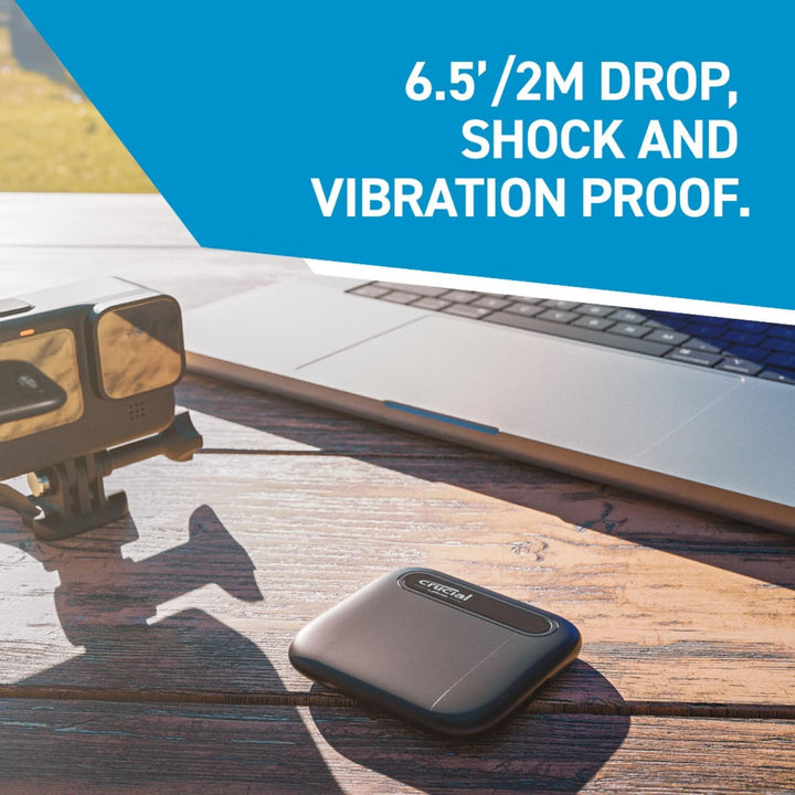 Crucial X6 1TB Externe SSD Festplatte, bis zu 800MB/s, PC und Mac, USB-C 3.2 Portable Solid State Dr