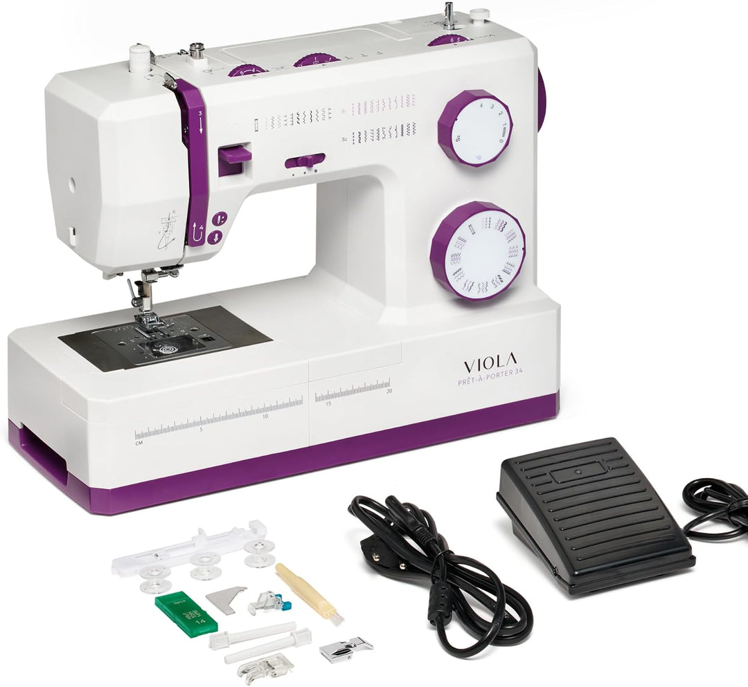 VIOLA Prêt-à-Porter Nähmaschine (Exklusive Edition) Nähmaschine mit 34 Nähprogramme, Servomotor, Näh