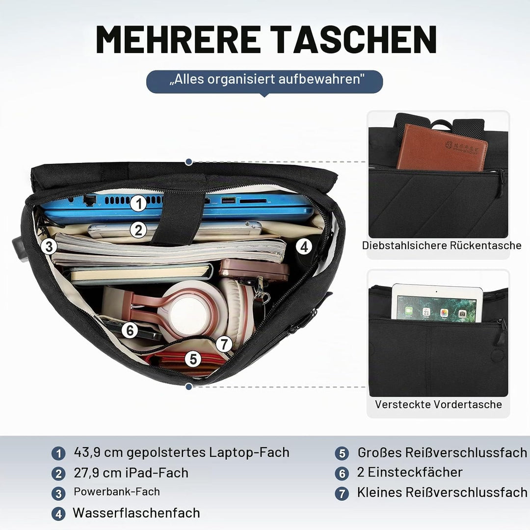 LOVEVOOK Rucksack Damen, 17 Zoll Laptop Rucksack Schulrucksack Mädchen Teenager mit Laptopfach &amp; Ant