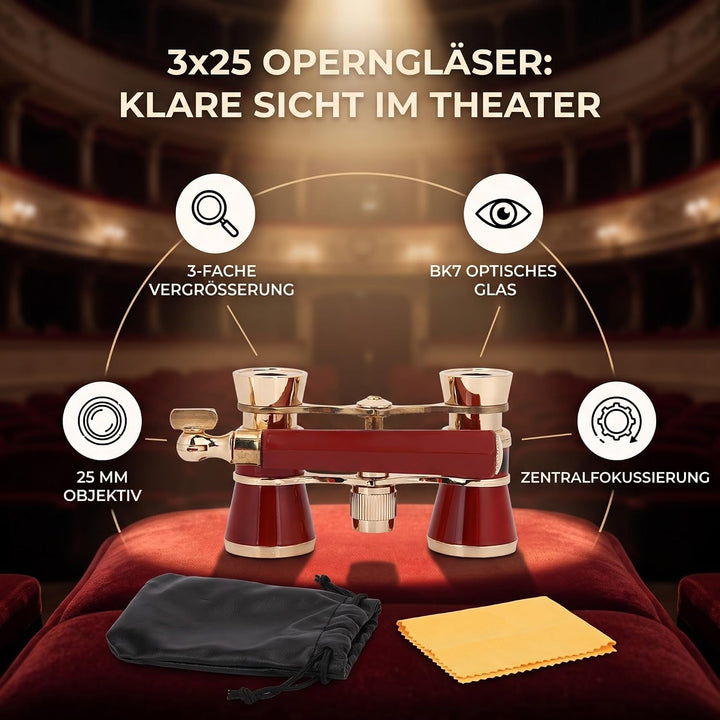Fernglas für Oper, 3X25 Opera Fernglas Teleskop Theater Tragbares Teleskop Theater Opernglas Ferngla