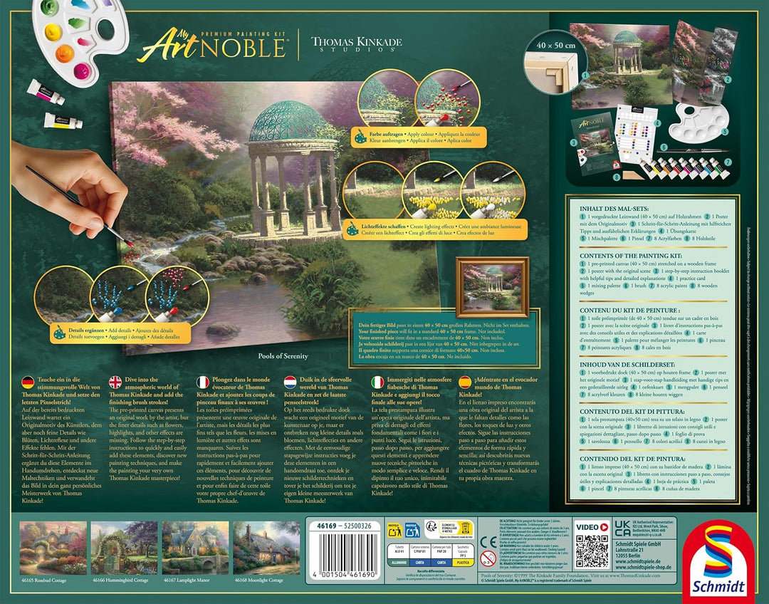 Pools of Serenity: My Artnoble® Thomas Kinkade | Premium-Malset mit vorgedruckter Leinwand und Acryl