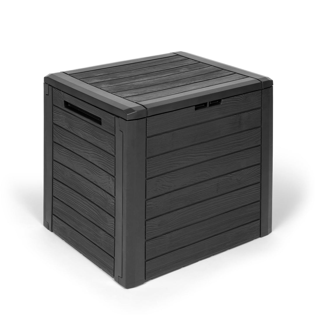 Kreher Kompakte Kissenbox/Aufbewahrungsbox in Anthrazit mit 140 Liter Volumen. Robust, abwaschbar un
