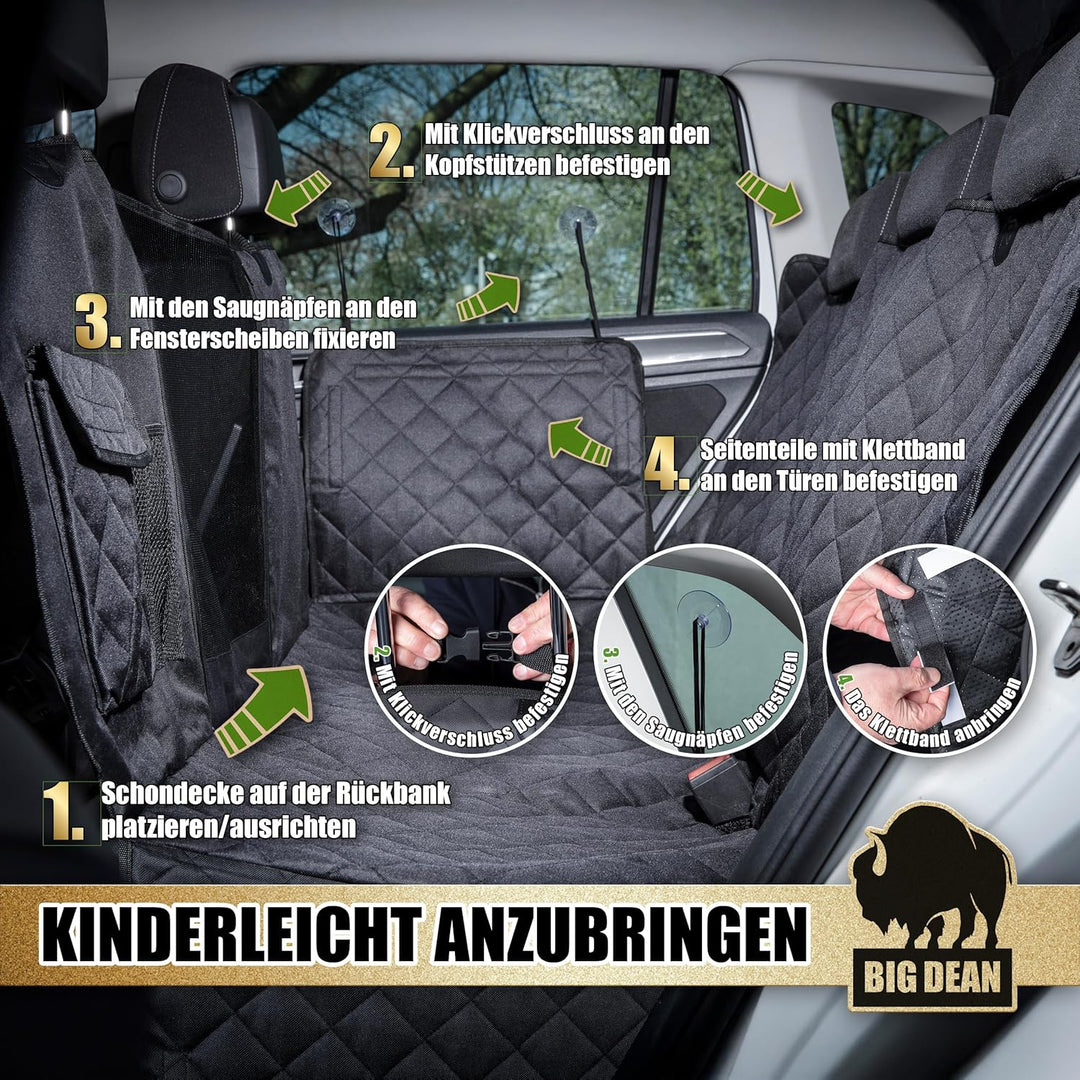 BigDean Robuste universelle Hundedecke Auto Rückbank Autoschondecke Hund Rücksitz schmutz- & wassera