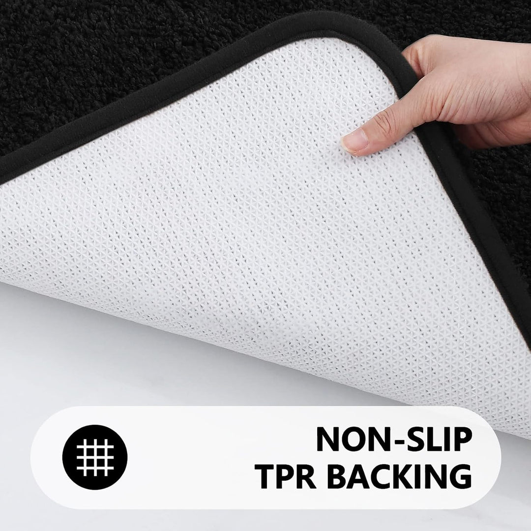Homaxy Badezimmerteppich Set 2 teilig Badematte rutschfest Waschbar Weiche Hochflor Badteppich Flaus