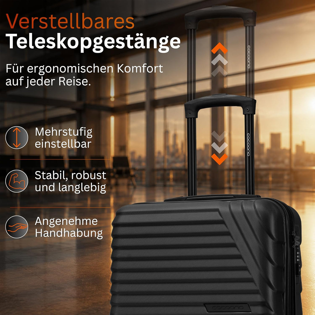 Premium Handgepäck Koffer 55x40x20cm - passend für Ryanair, Lufthansa, Eurowings und co. I 38L Handg