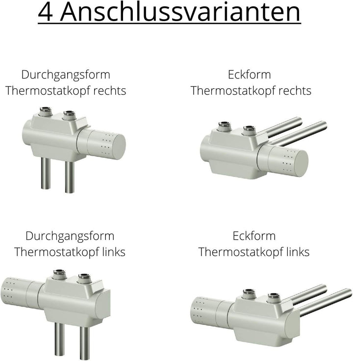 Mittenanschlussgarnitur Multiblock-Set inkl. Thermostatkopf und Blende in Weiss Weiss, Weiss