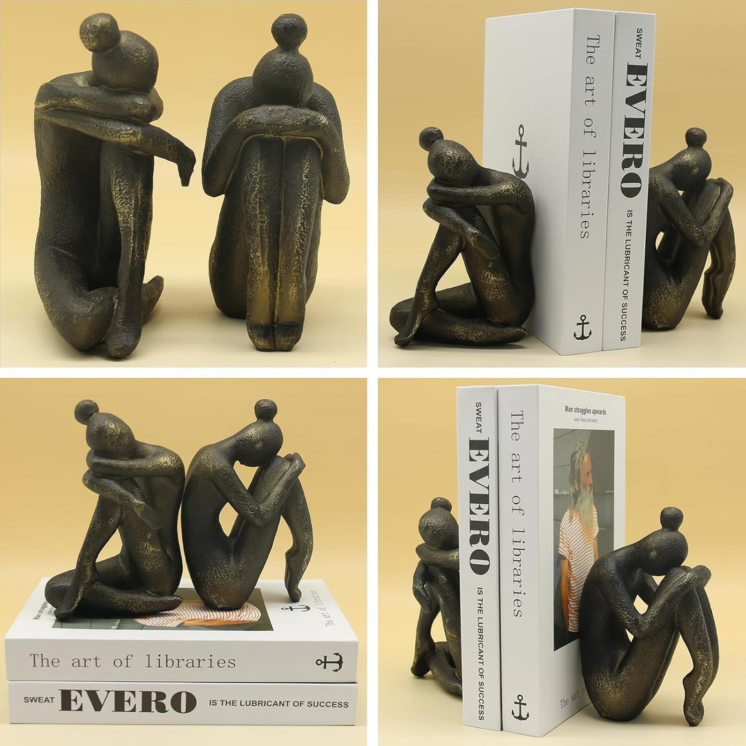 Lukitas Einzigartige dekorative Buchstützen für Mädchen, Denker, Heimbüro, Bücherregale, Stopper, ru