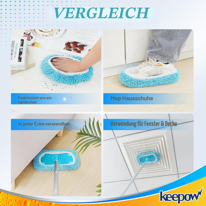 KEEPOW für Swiffer Bodenwischer 30 cm, Mikrofaser-Tücher für Swiffer Feuchte Bodentücher, Ideal für