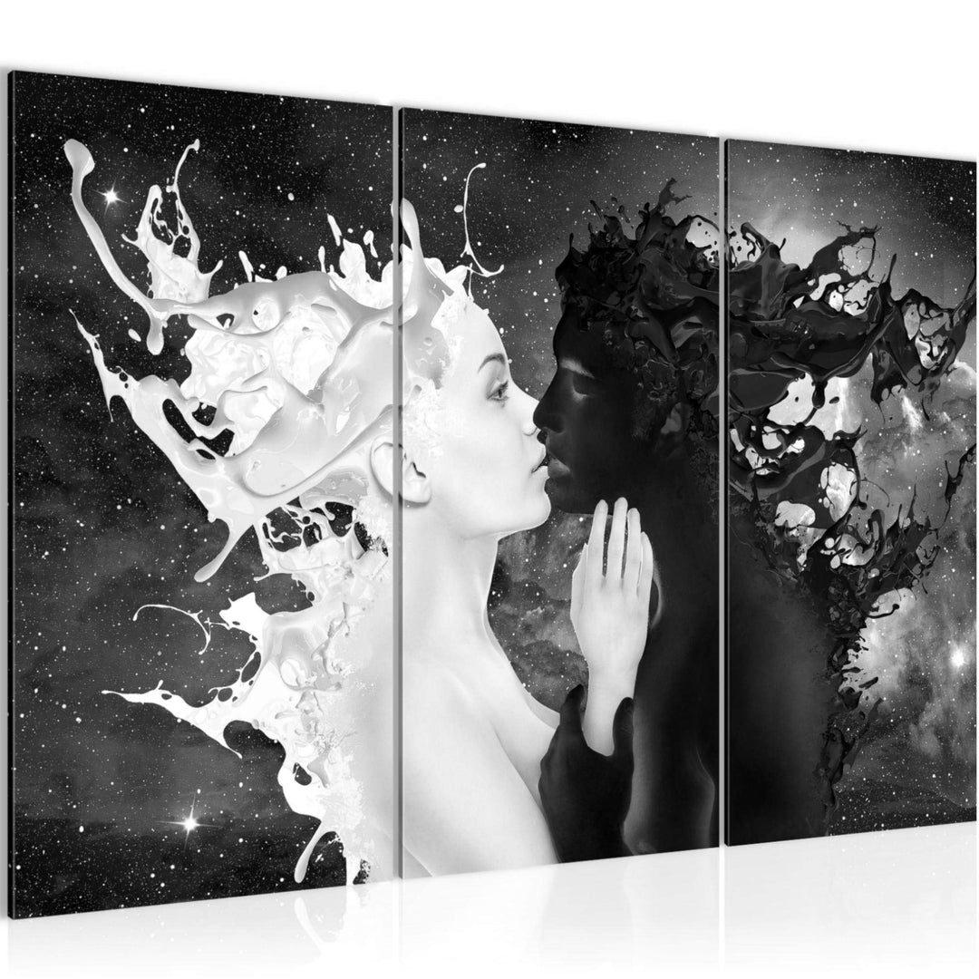 Runa Art Wandbilder Milk und Coffee Bild XXL Wohnzimmer Schlafzimmer Schwarz Weiss Abstrakt 120 x 80
