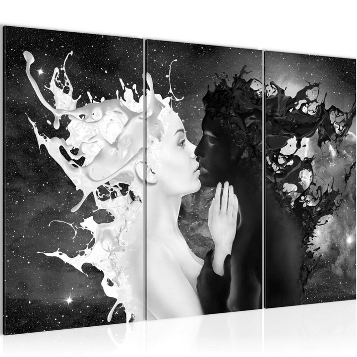 Runa Art Wandbilder Milk und Coffee Bild XXL Wohnzimmer Schlafzimmer Schwarz Weiss Abstrakt 120 x 80
