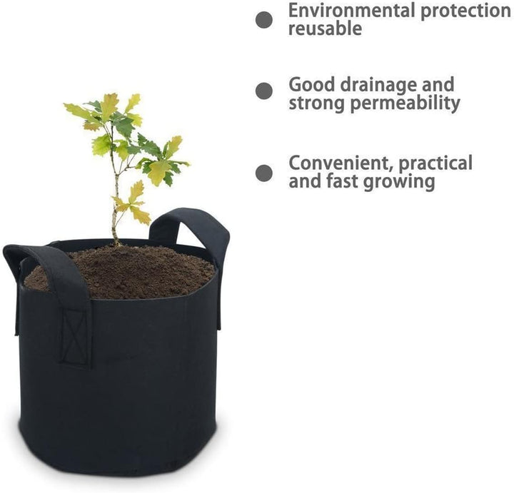 INTIRILIFE 5X Vlies Pflanzsack in 56 Liter - 15 Gallon - 50 x 30 cm – Pflanzen Übertopf aus Vliessto