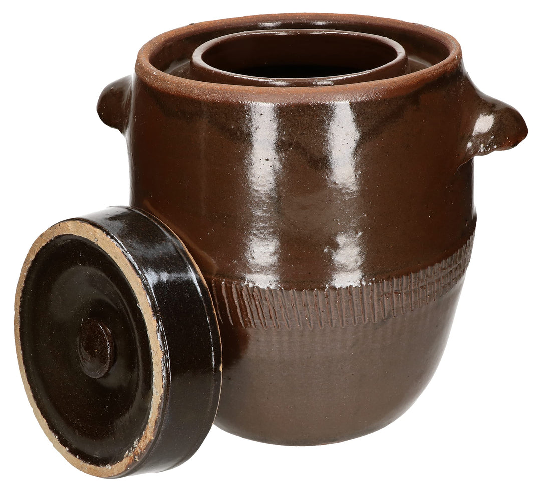 KOTARBAU® Keramik Gärtopf 30L Gurkentopf mit Deckel Steinzeug Sauerkrauttopf Keramiktopf Steinguttop