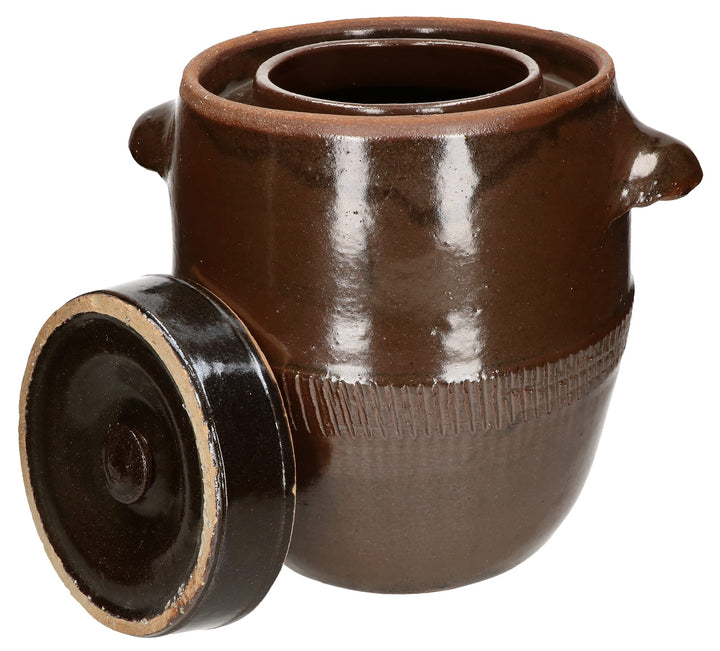 KOTARBAU® Keramik Gärtopf 30L Gurkentopf mit Deckel Steinzeug Sauerkrauttopf Keramiktopf Steinguttop