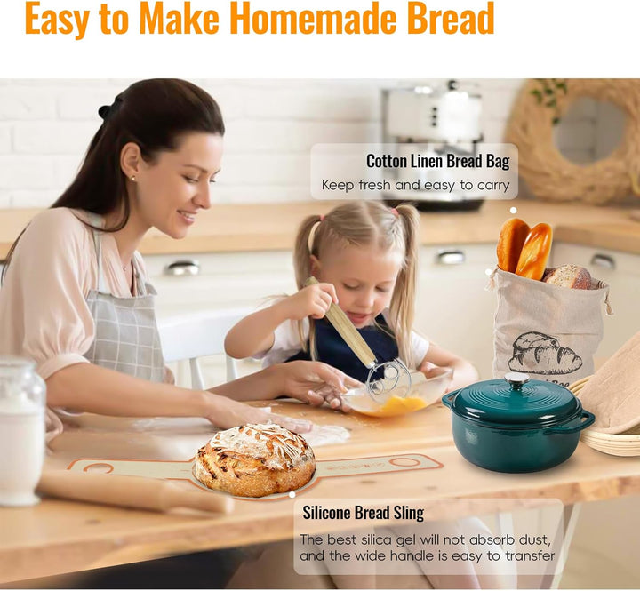 Gärkörbchen Set Sauerteig für Zum Brotbacken: Gärkorb Rund 23 cm Oval 25 cm Brot Backen Zubehör Set