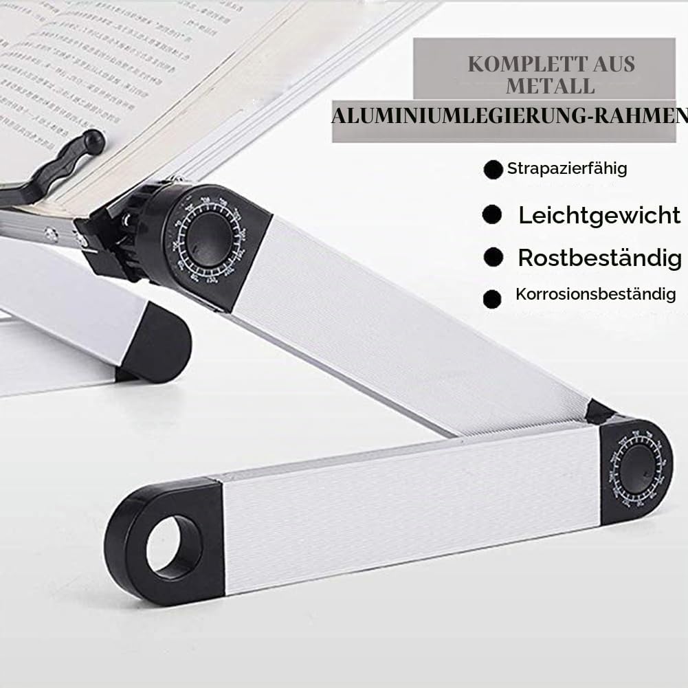 Buchstaender - Winkel einstellbar leseständer höhenverstellbar, Kochbuchhalter mit Aluminiumarmen un