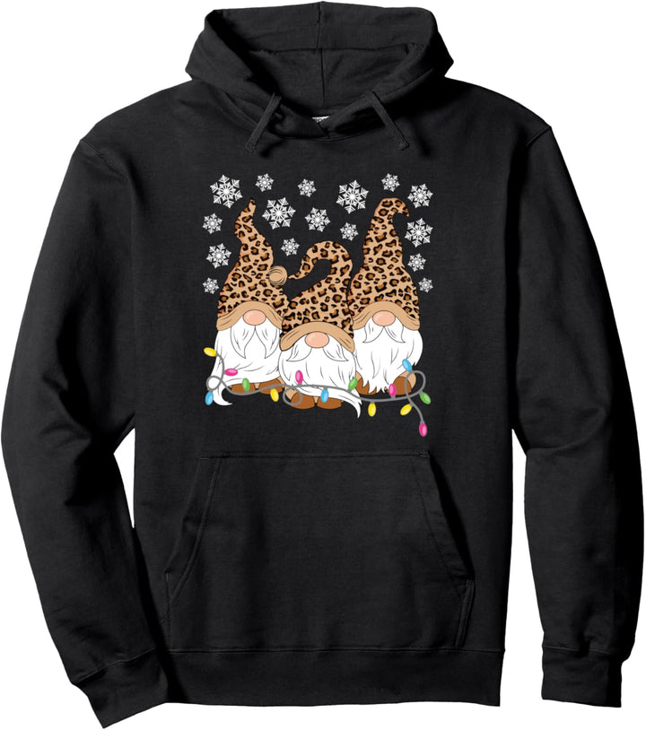 Weihnachtswichtel mit Leopardenmuster, lustiger Weihnachtszwerg für Männer und Frauen Pullover Hoodi